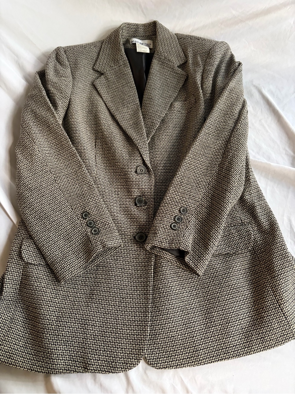 White Stag Houndstooth Blazer Jacket Women’s Size 14 Classic Career